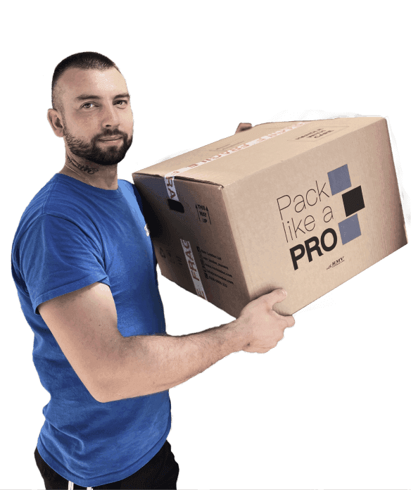 RMV mover carrying a Pack like a PRO moving box